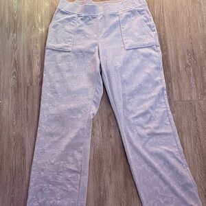 Juicy Couture Light Gray Embossed Straight Leg Pants